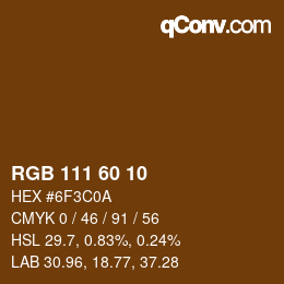 カラーコード: RGB 111 60 10 | qconv.com