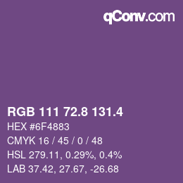 カラーコード: RGB 111 72.8 131.4 | qconv.com
