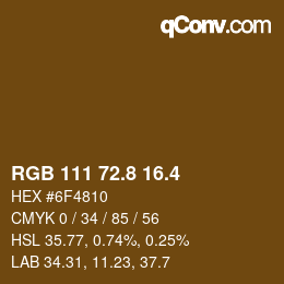 カラーコード: RGB 111 72.8 16.4 | qconv.com