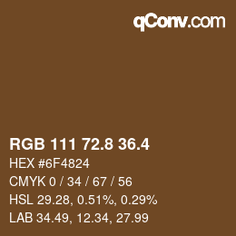 カラーコード: RGB 111 72.8 36.4 | qconv.com