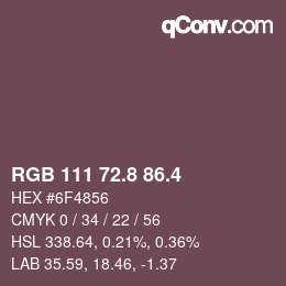 カラーコード: RGB 111 72.8 86.4 | qconv.com