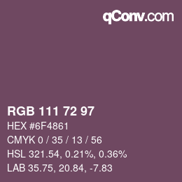 Código de color: RGB 111 72 97 | qconv.com