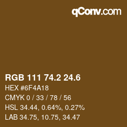 カラーコード: RGB 111 74.2 24.6 | qconv.com