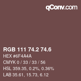 カラーコード: RGB 111 74.2 74.6 | qconv.com