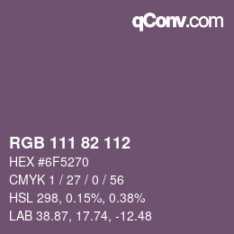 Código de color: RGB 111 82 112 | qconv.com