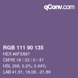 Farbcode: RGB 111 90 135 | qconv.com