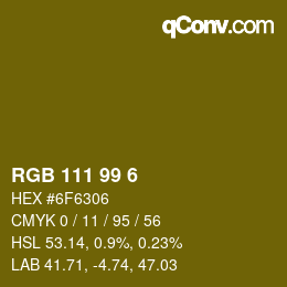 Color code: RGB 111 99 6 | qconv.com