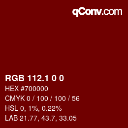 カラーコード: RGB 112.1 0 0 | qconv.com