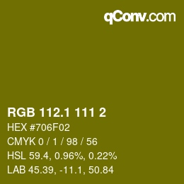 カラーコード: RGB 112.1 111 2 | qconv.com