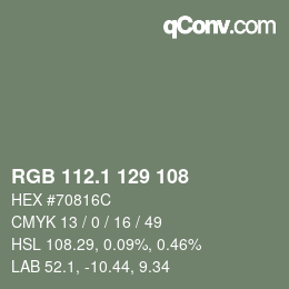 カラーコード: RGB 112.1 129 108 | qconv.com