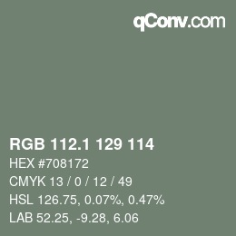 Color code: RGB 112.1 129 114 | qconv.com