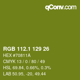 カラーコード: RGB 112.1 129 26 | qconv.com