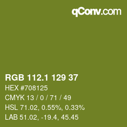 カラーコード: RGB 112.1 129 37 | qconv.com