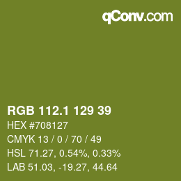 カラーコード: RGB 112.1 129 39 | qconv.com