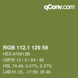 カラーコード: RGB 112.1 129 59 | qconv.com