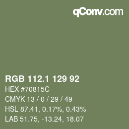 カラーコード: RGB 112.1 129 92 | qconv.com