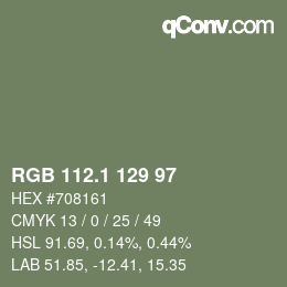 Color code: RGB 112.1 129 97 | qconv.com