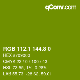 カラーコード: RGB 112.1 144.8 0 | qconv.com