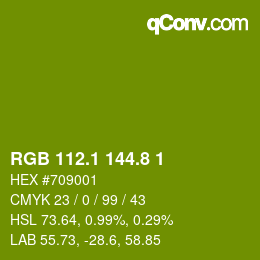 カラーコード: RGB 112.1 144.8 1 | qconv.com