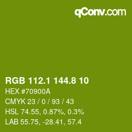 カラーコード: RGB 112.1 144.8 10 | qconv.com