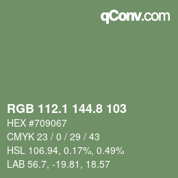 カラーコード: RGB 112.1 144.8 103 | qconv.com