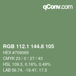 カラーコード: RGB 112.1 144.8 105 | qconv.com