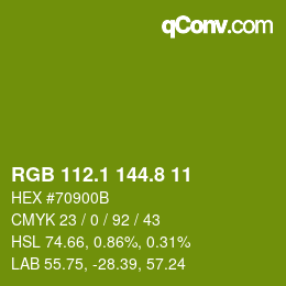 カラーコード: RGB 112.1 144.8 11 | qconv.com