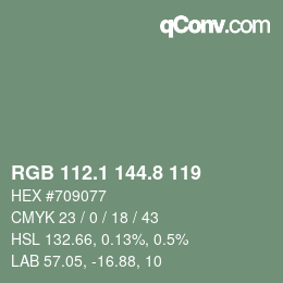 Color code: RGB 112.1 144.8 119 | qconv.com