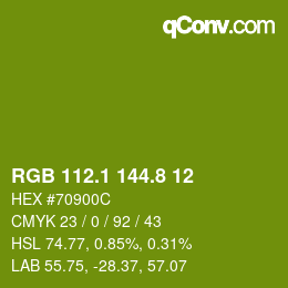 カラーコード: RGB 112.1 144.8 12 | qconv.com