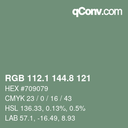 Color code: RGB 112.1 144.8 121 | qconv.com
