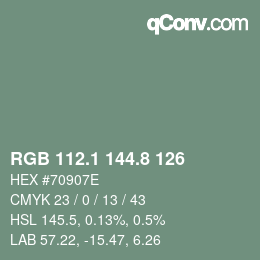 Color code: RGB 112.1 144.8 126 | qconv.com