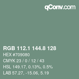 カラーコード: RGB 112.1 144.8 128 | qconv.com