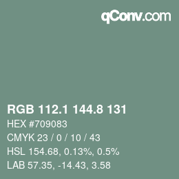 Color code: RGB 112.1 144.8 131 | qconv.com