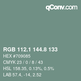 Color code: RGB 112.1 144.8 133 | qconv.com