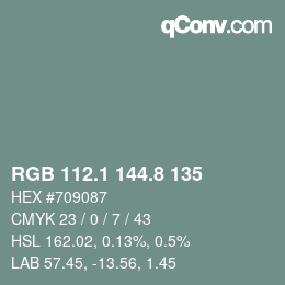 Color code: RGB 112.1 144.8 135 | qconv.com