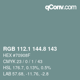 Color code: RGB 112.1 144.8 143 | qconv.com