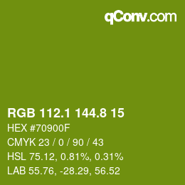 カラーコード: RGB 112.1 144.8 15 | qconv.com