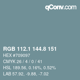 Color code: RGB 112.1 144.8 151 | qconv.com