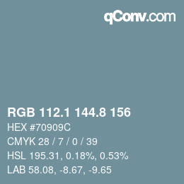 Color code: RGB 112.1 144.8 156 | qconv.com