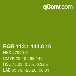 カラーコード: RGB 112.1 144.8 16 | qconv.com