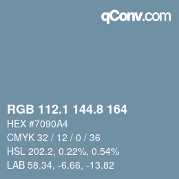 Color code: RGB 112.1 144.8 164 | qconv.com