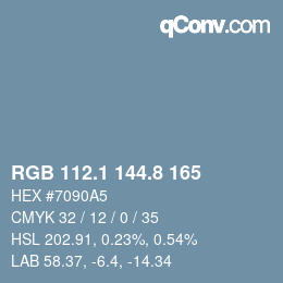 Color code: RGB 112.1 144.8 165 | qconv.com