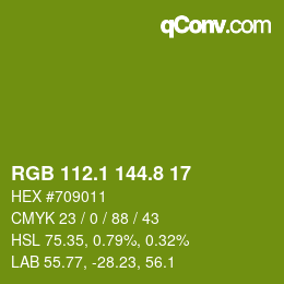 カラーコード: RGB 112.1 144.8 17 | qconv.com