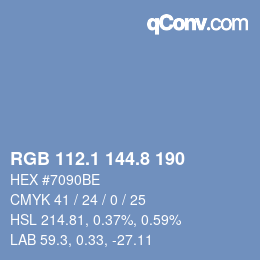 Color code: RGB 112.1 144.8 190 | qconv.com