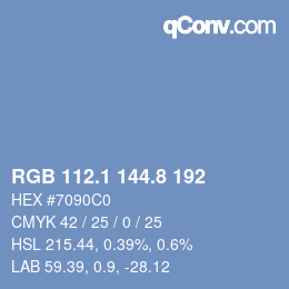 Color code: RGB 112.1 144.8 192 | qconv.com
