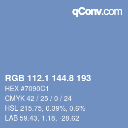 Color code: RGB 112.1 144.8 193 | qconv.com