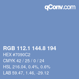 Color code: RGB 112.1 144.8 194 | qconv.com