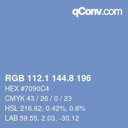 Color code: RGB 112.1 144.8 196 | qconv.com