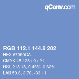 Color code: RGB 112.1 144.8 202 | qconv.com
