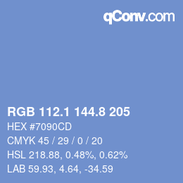 Color code: RGB 112.1 144.8 205 | qconv.com
